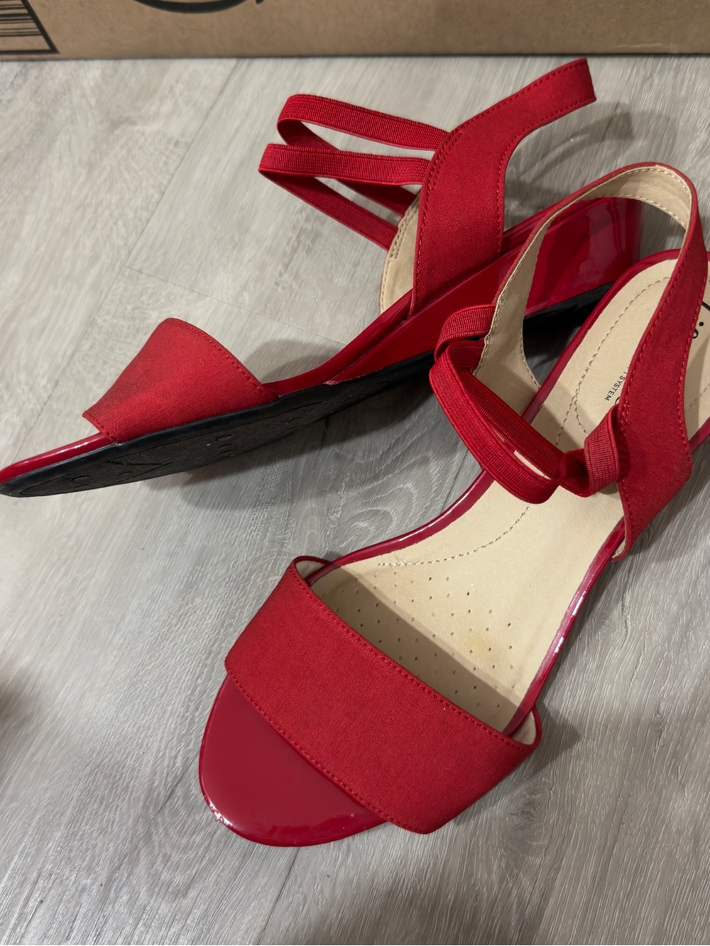 Life Stride Red Strappy Slingback Sandals